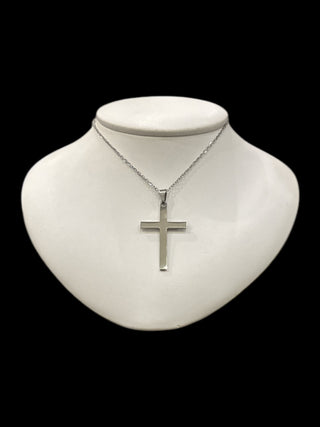 Stainless Steel 40X25mm Cross Pendant - 18"