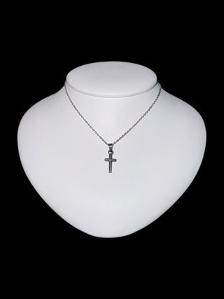 Stainless Steel 18x9mm Cross Pendant - 18"