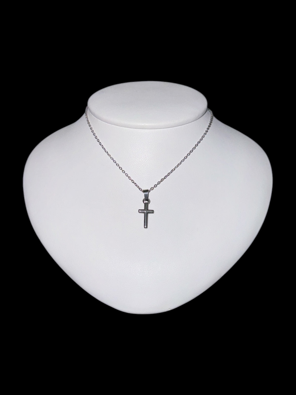 Stainless Steel 18x9mm Cross Pendant - 18&quot;