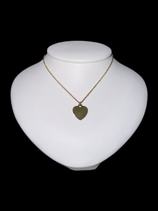 Stainless Steel Gold Plated 18X16mm Engravable Heart Pendant - 18"