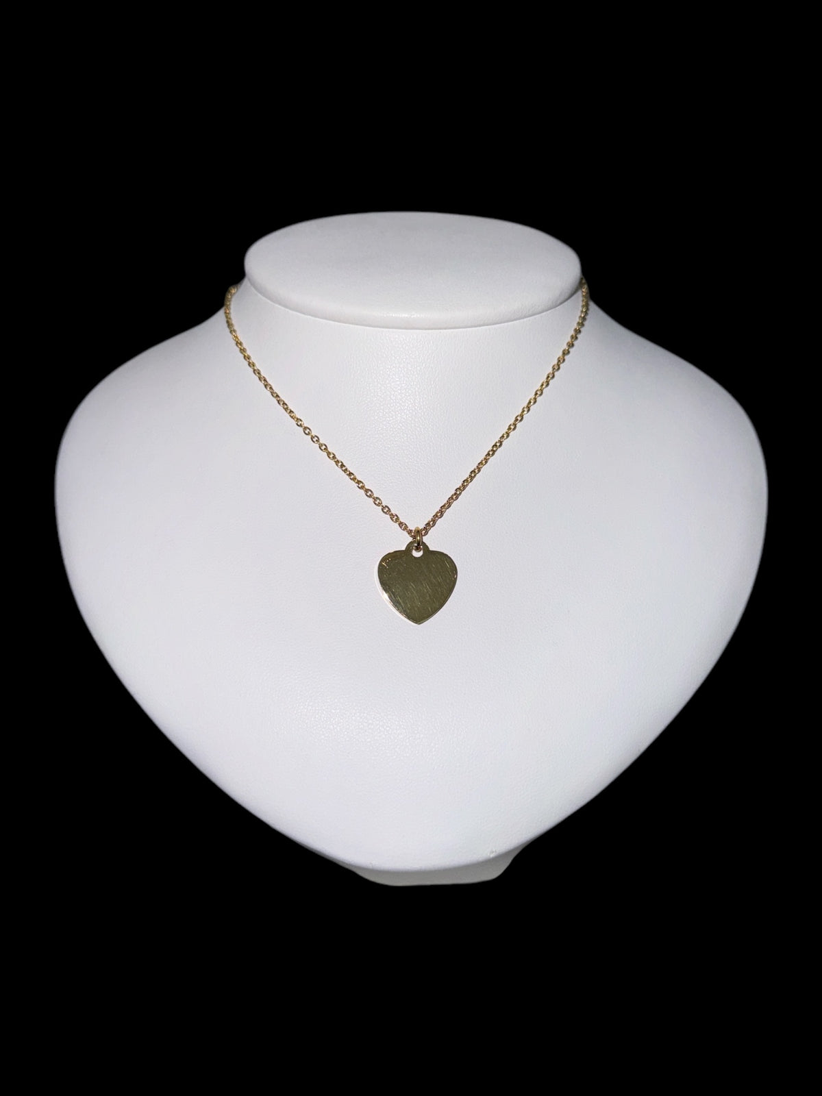 Stainless Steel Gold Plated 18X16mm Engravable Heart Pendant - 18&quot;