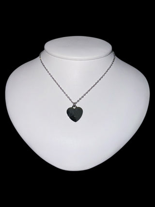 Stainless Steel 18X16mm Engravable Heart Pendant - 18"