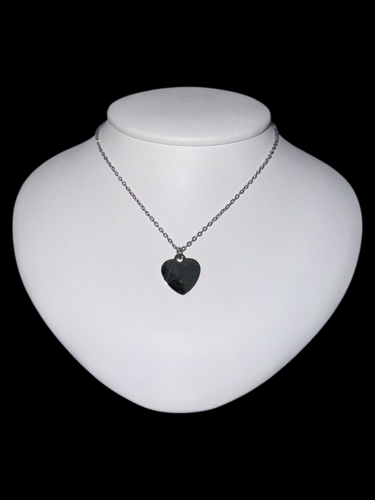 Stainless Steel 18X16mm Engravable Heart Pendant - 18&quot;