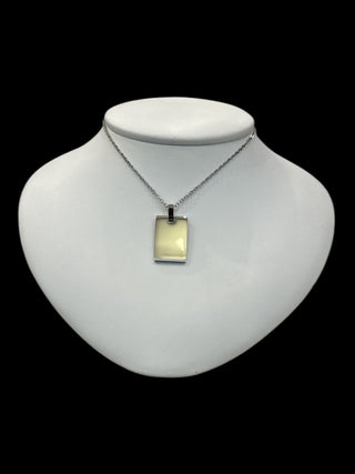 Stainless Steel 22x20mm Engravable Dog Tag Pendant - 18"