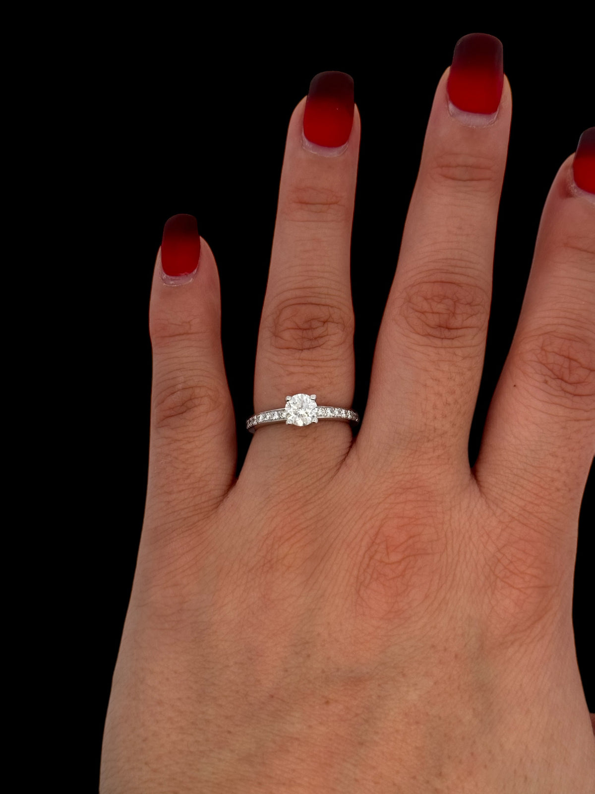 14K White Gold 1.03cttw Diamond Engagement Ring