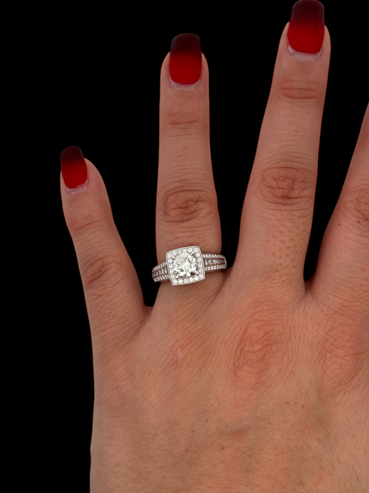 14K White Gold 1.61cttw Diamond Engagement Ring