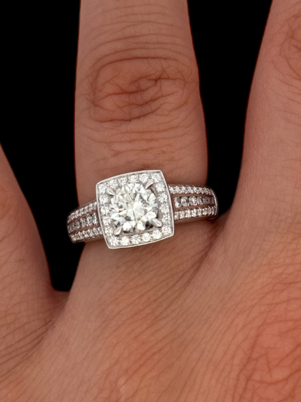 14K White Gold 1.61cttw Diamond Engagement Ring