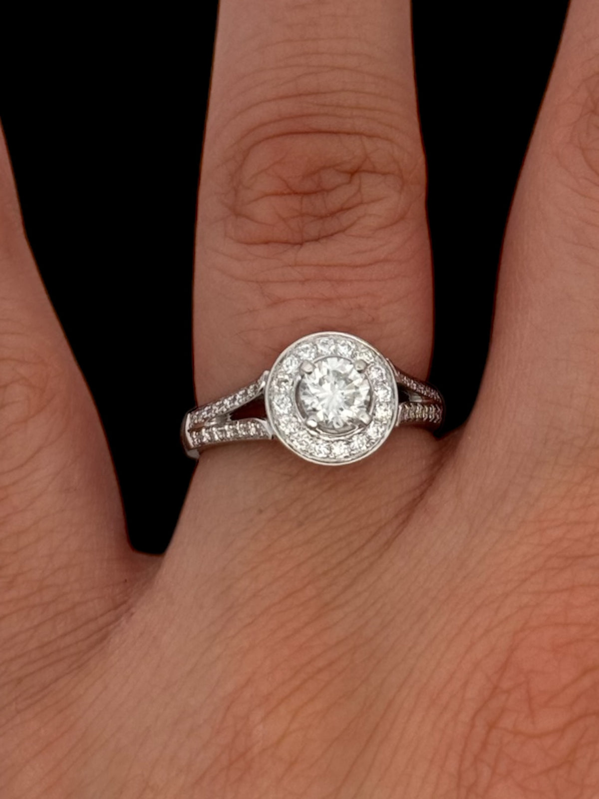 14K White Gold 0.91cttw Diamond Engagement Ring