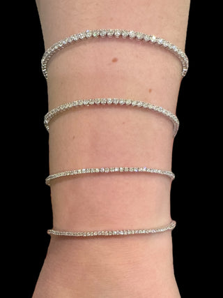 Silver Lab Grown 1.00 - 5.00cttw Round Brilliant Cut Diamond Tennis Bracelet