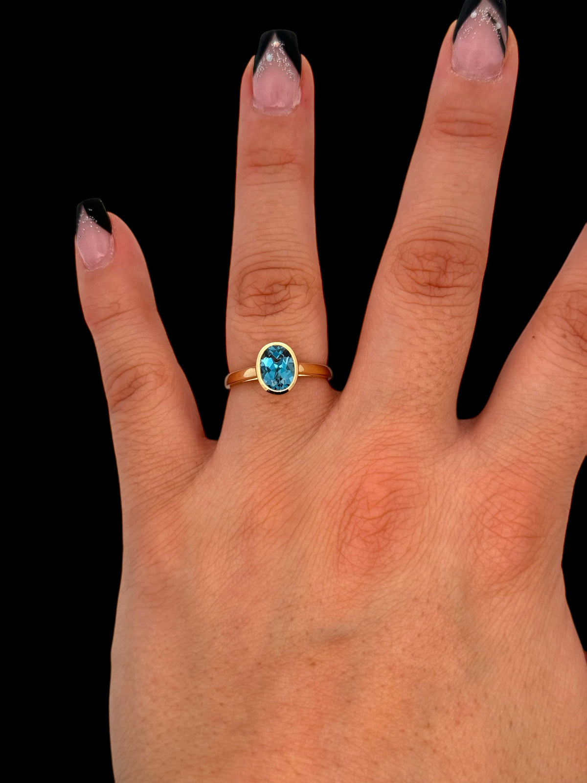 14K Yellow Gold London Blue Topaz Ring