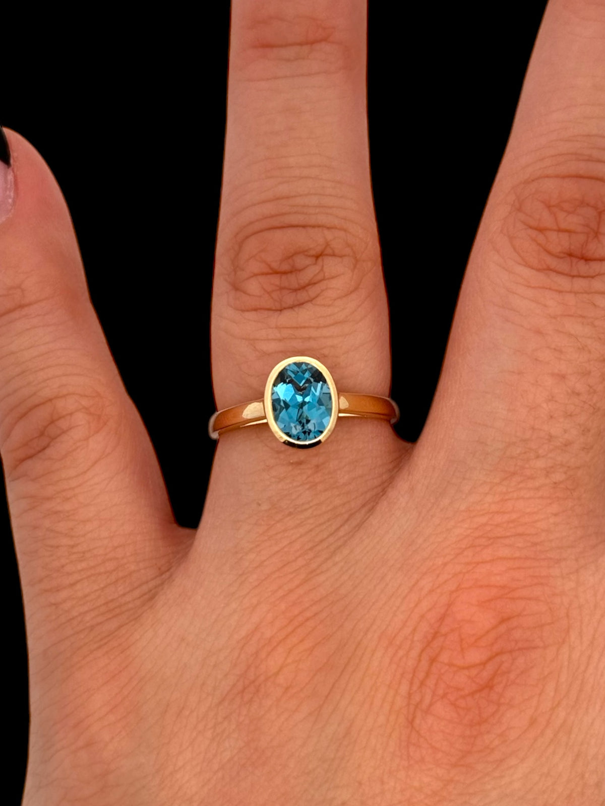 14K Yellow Gold London Blue Topaz Ring