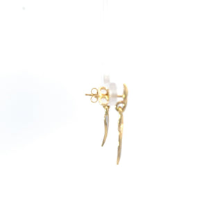 10K Yellow Gold 0.05cttw Diamond Dangle Earrings without stones