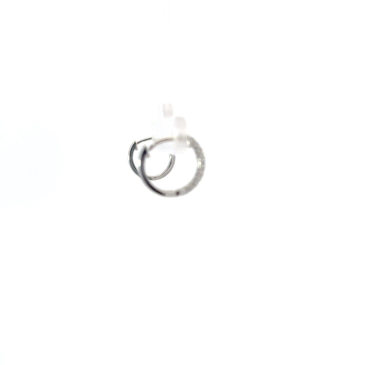 10K White Gold 0.15cttw Diamond Hoop / Huggie Earrings