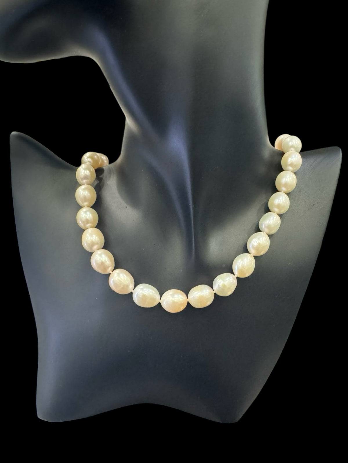 Silver Peach Fresh Water Pearls Strand - 18&quot;