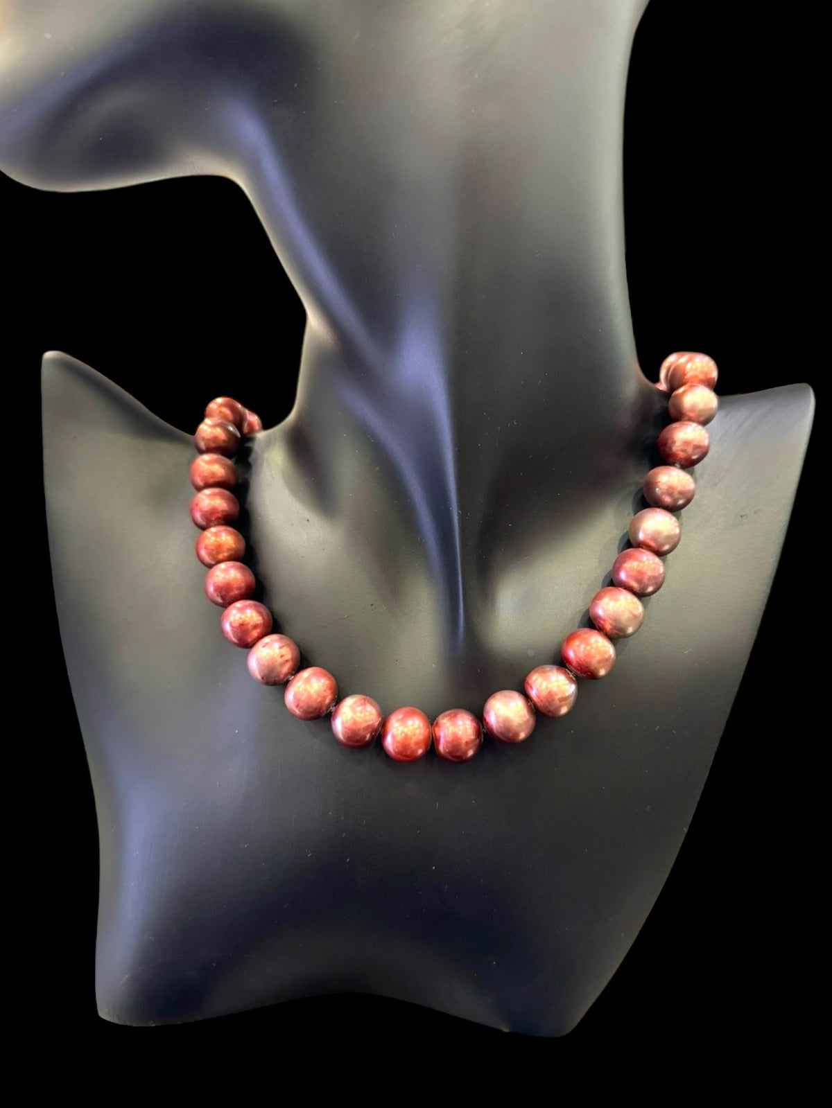 Silver Red Colored Fresh Water Pearls Strand - 18&quot;