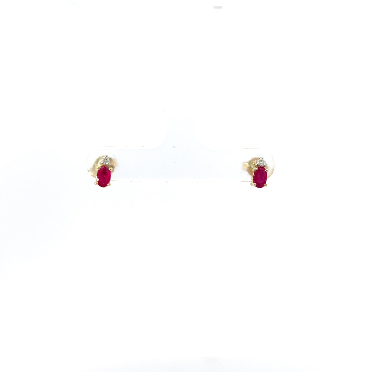 10K Yellow Gold Ruby and Diamond Studs