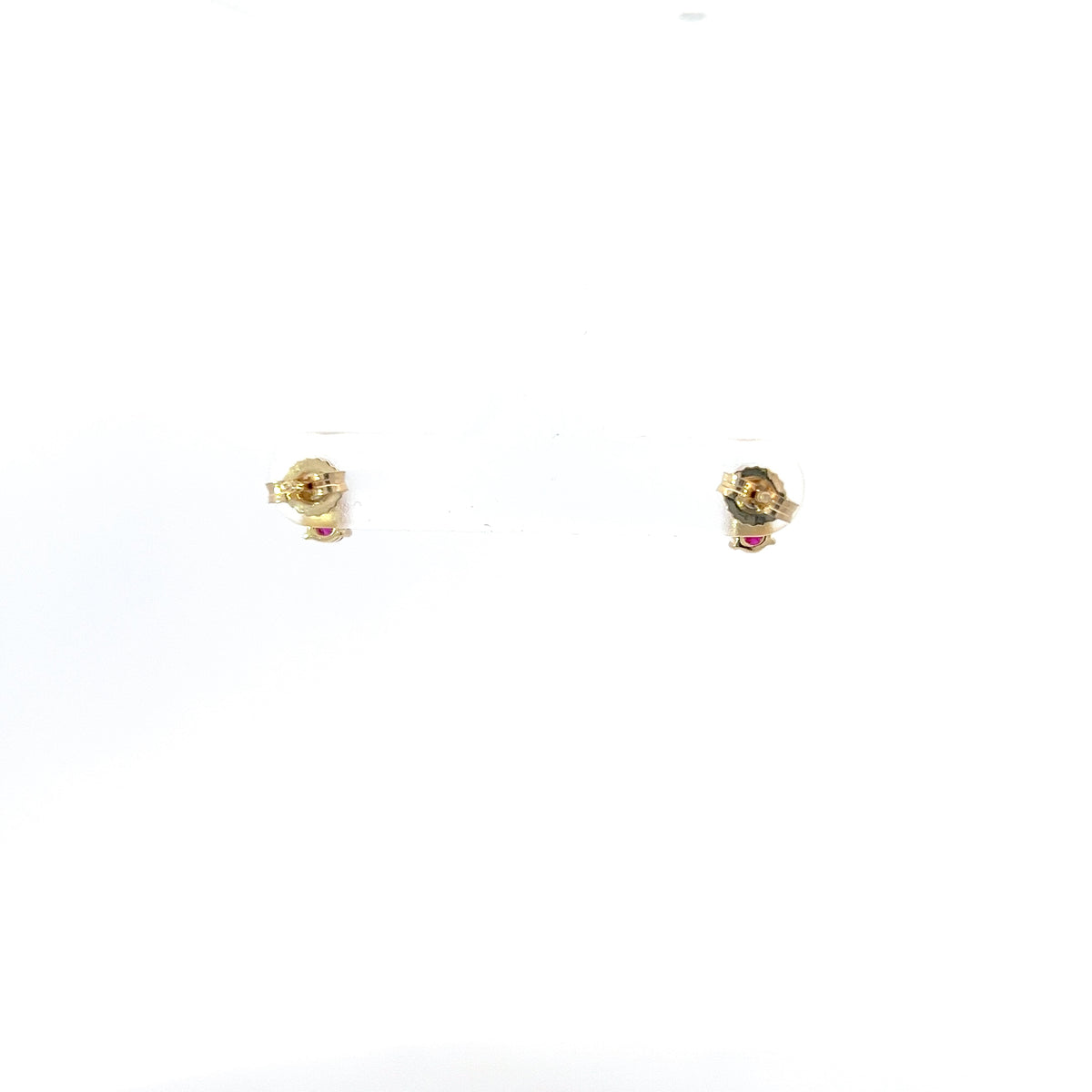 10K Yellow Gold Ruby and Diamond Studs