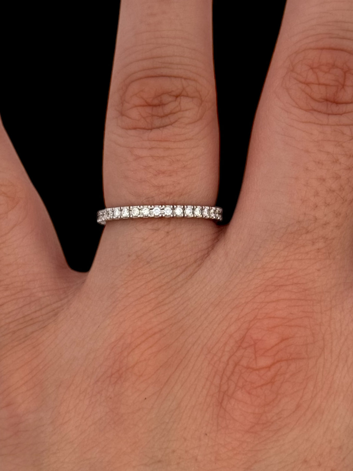 14K White Gold 0.36 cttw Diamond Eternity Band- Size 6