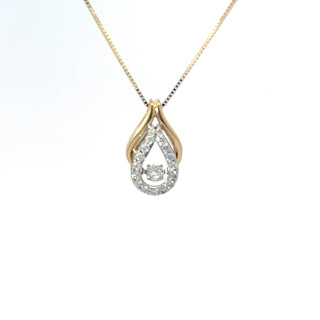 Collar de eternidad con diamantes de 0,25 quilates en oro blanco y amarillo de 10 quilates, 18"
