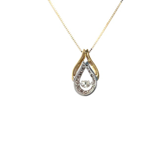 Collar de eternidad con diamantes de 0,25 quilates en oro blanco y amarillo de 10 quilates, 18"
