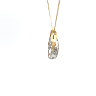 Collar de eternidad con diamantes de 0,25 quilates en oro blanco y amarillo de 10 quilates, 18"