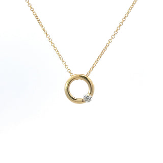 10K Yellow Gold 0.097 Canadian Diamond Infinity Pendant - 18"