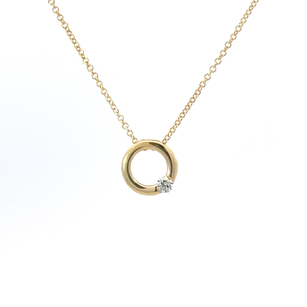 10K Yellow Gold 0.097 Canadian Diamond Infinity Pendant - 18&quot;