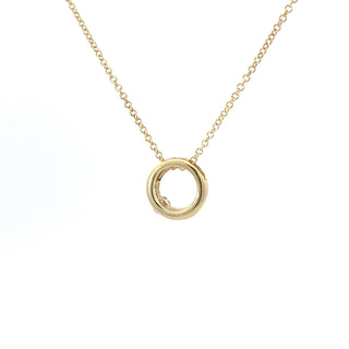 10K Yellow Gold 0.097 Canadian Diamond Infinity Pendant - 18"