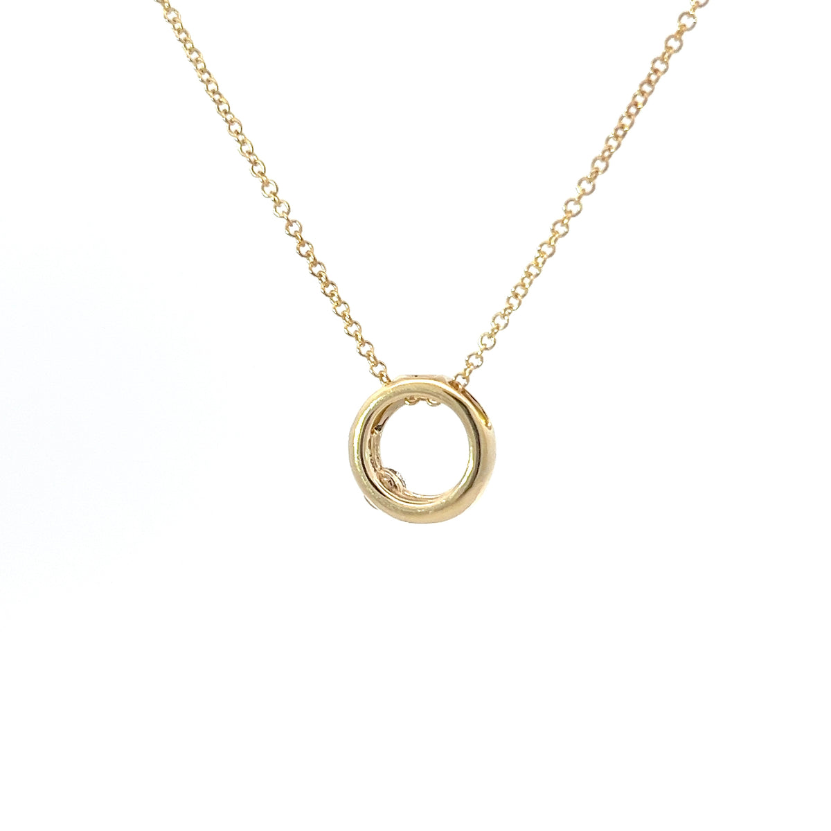 10K Yellow Gold 0.097 Canadian Diamond Infinity Pendant - 18&quot;