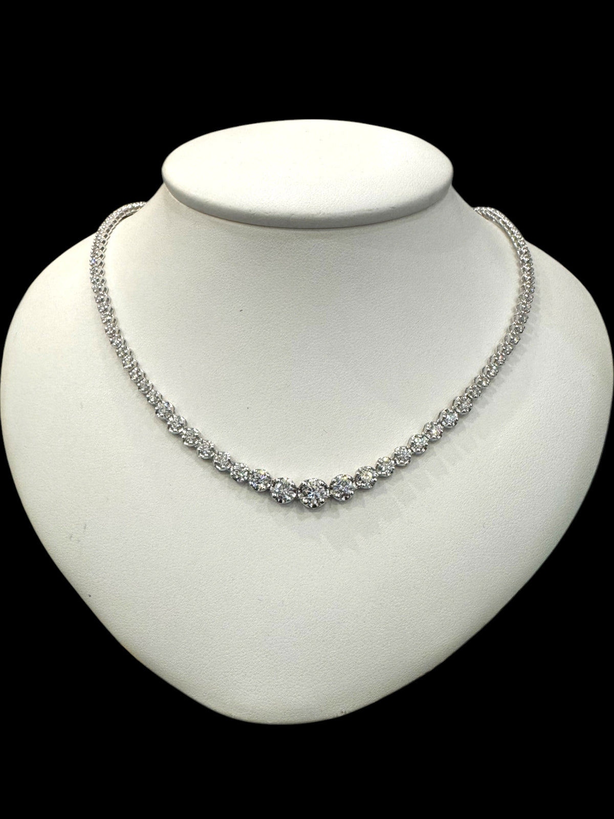 14K White Gold 5.00cttw Lab Grown Diamond  Strand - 18 Inches