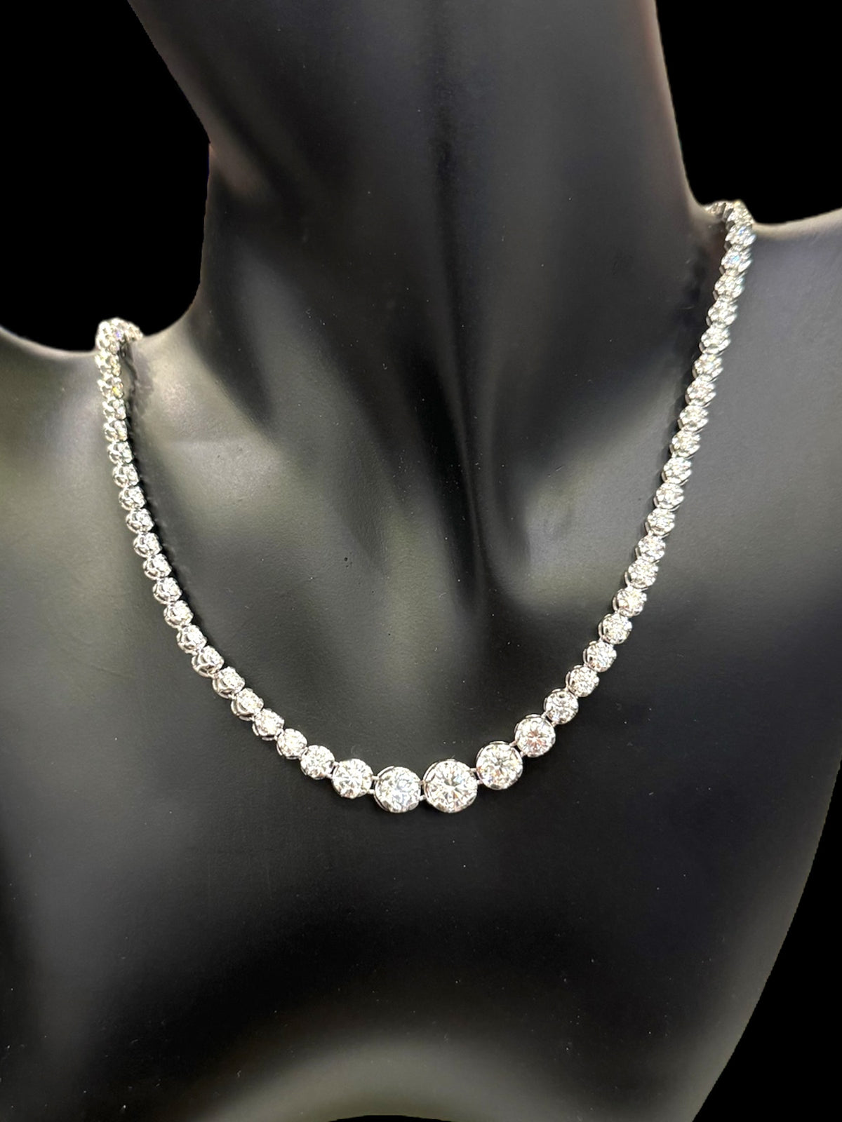 14K White Gold 10.00cttw Lab Grown Diamond  Strand - 18 Inches