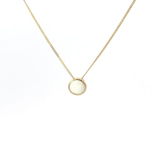 10K Yellow Gold 5mm Genuine Opal Pendant, 18"