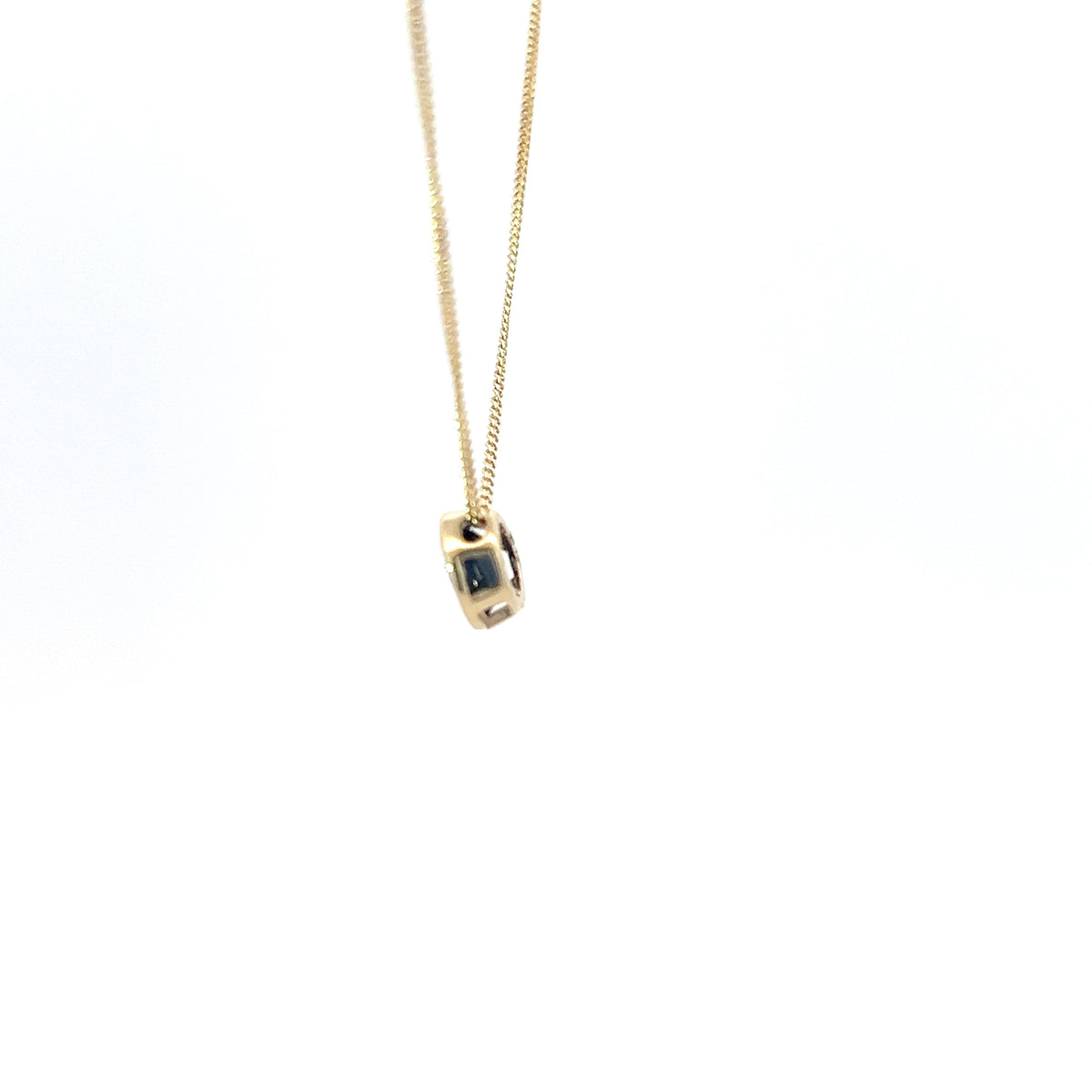 10K Yellow Gold 5mm Genuine Sapphire Pendant, 18&quot;