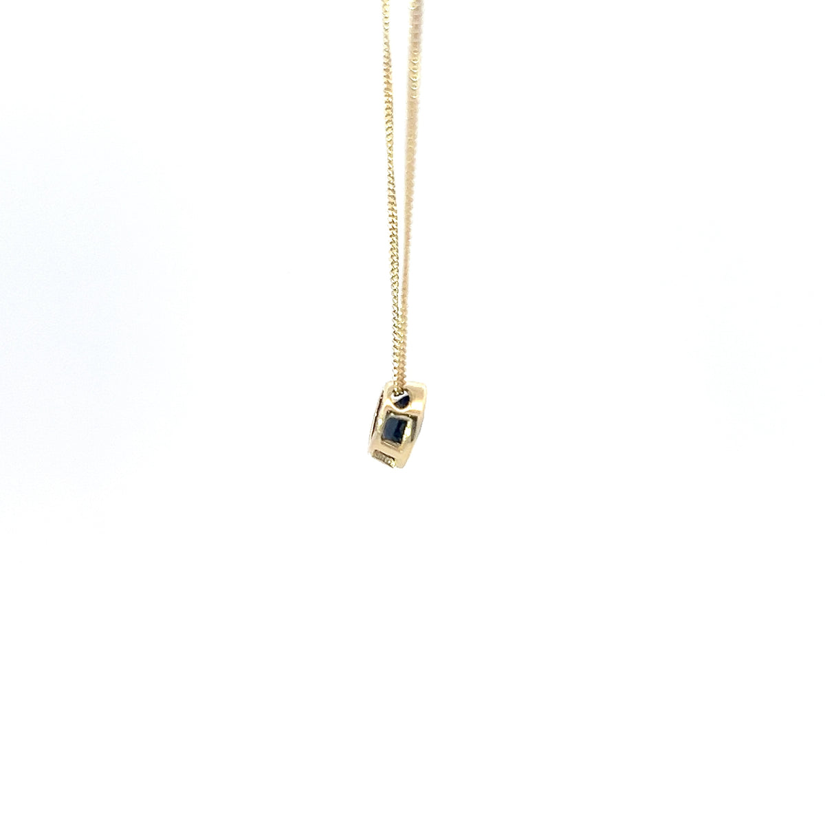 10K Yellow Gold 5mm Genuine Sapphire Pendant, 18&quot;