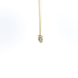10K Yellow Gold 5mm Genuine Aquamarine Pendant, 18"