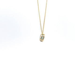 10K Yellow Gold 5mm Genuine Aquamarine Pendant, 18"