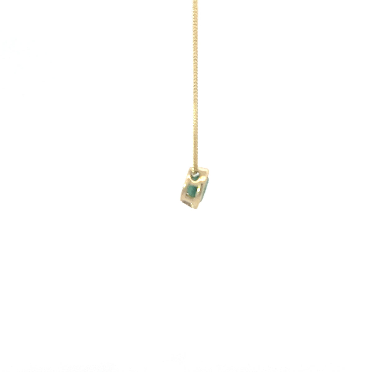 10K Yellow Gold 5mm Genuine Emerald Pendant, 18&quot;