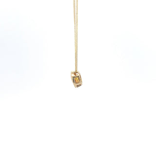 10K Yellow Gold 5mm Genuine Citrine Pendant, 18"