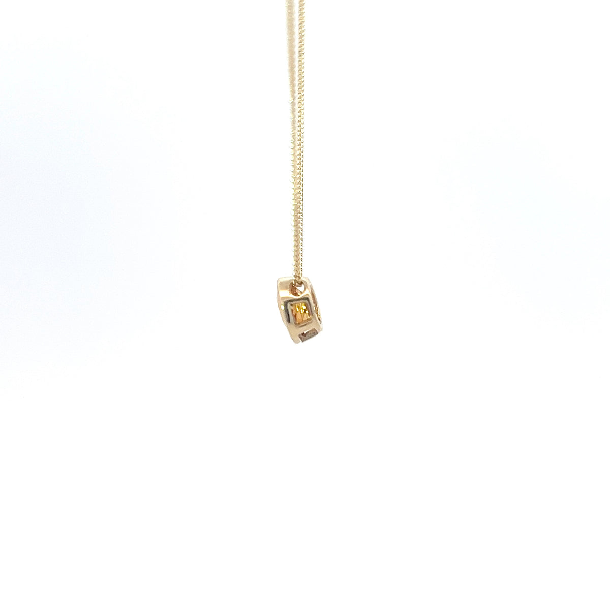 10K Yellow Gold 5mm Genuine Citrine Pendant, 18&quot;