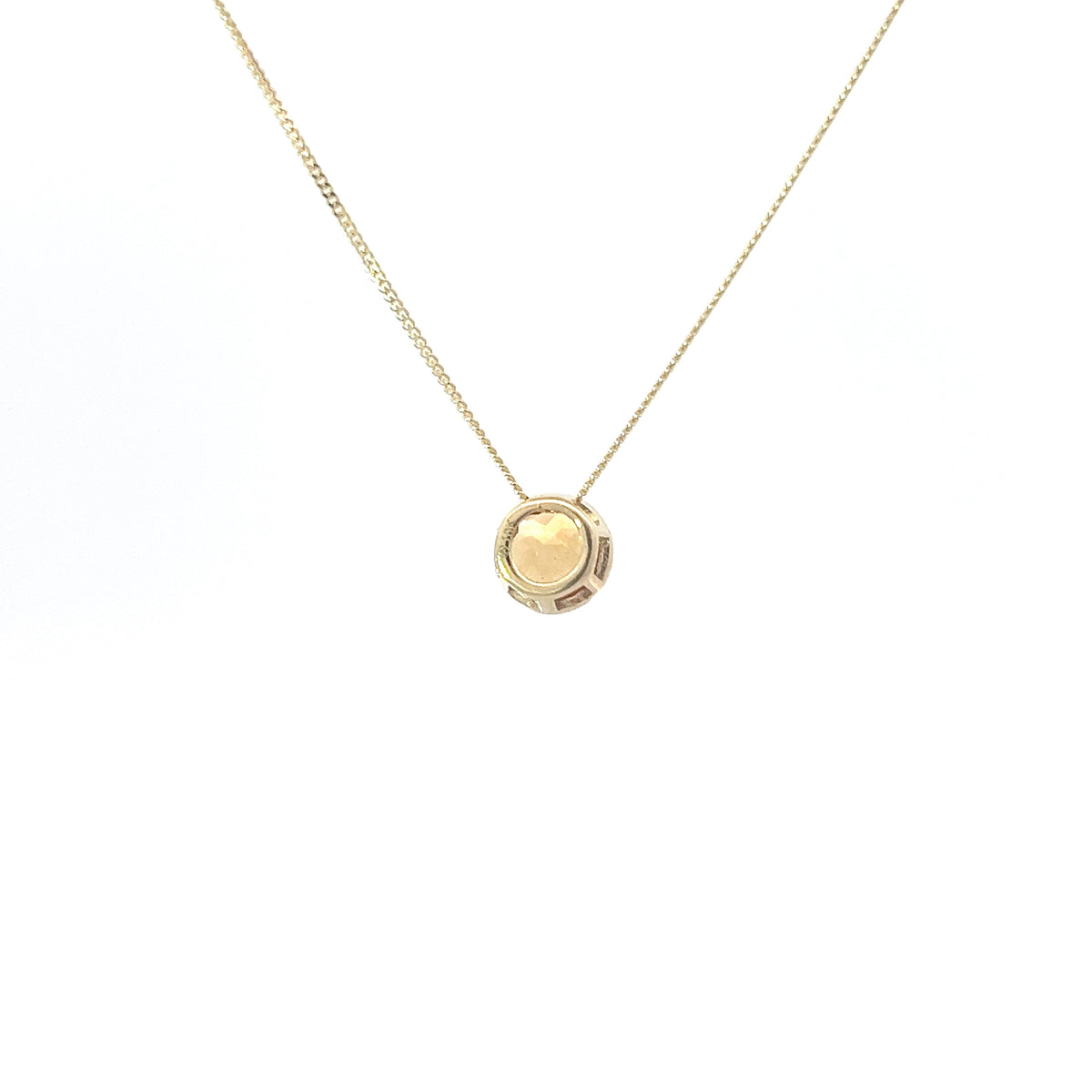 10K Yellow Gold 5mm Genuine Citrine Pendant, 18&quot;