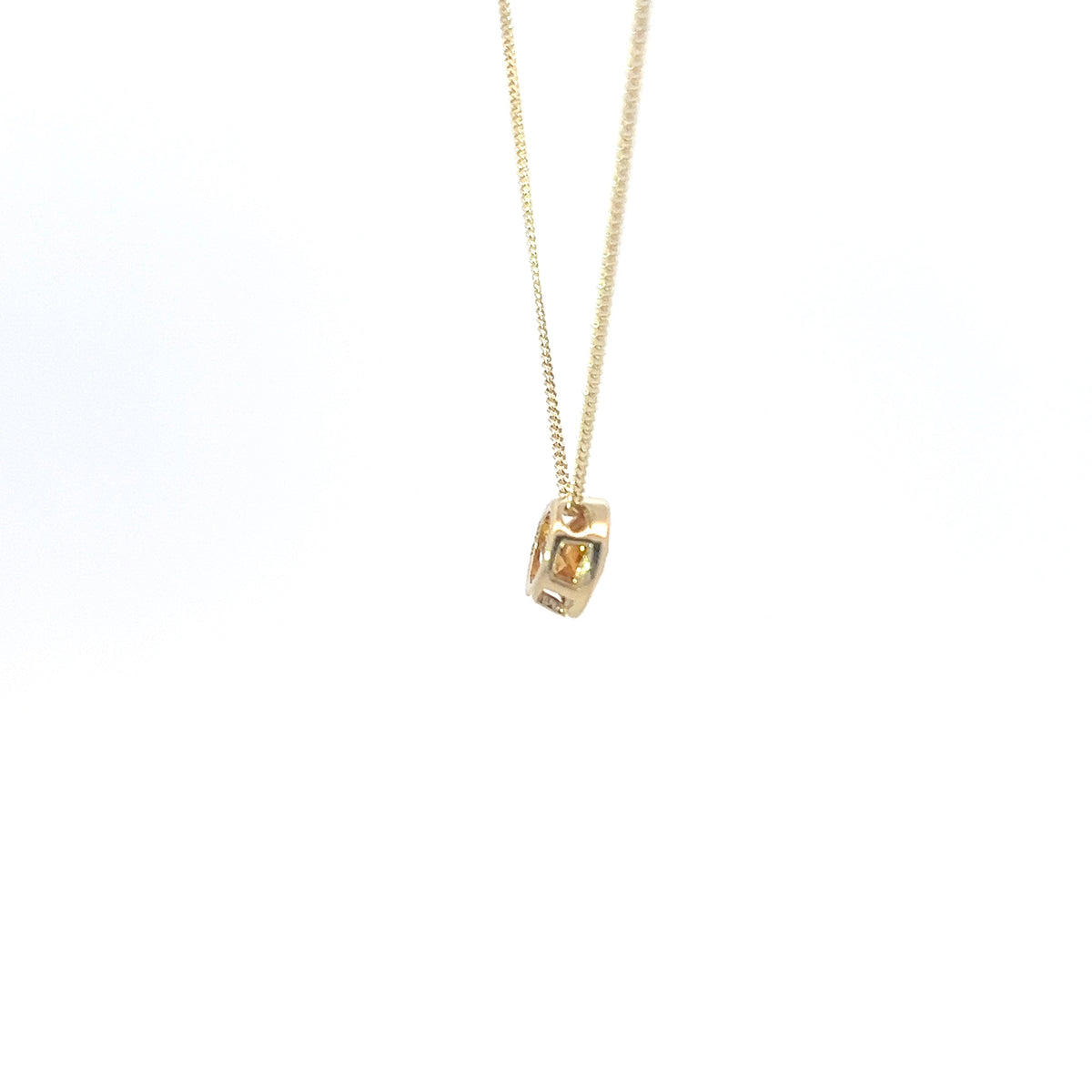 10K Yellow Gold 5mm Genuine Citrine Pendant, 18&quot;