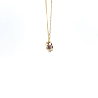 10K Yellow Gold 5mm Genuine Garnet Pendant, 18"