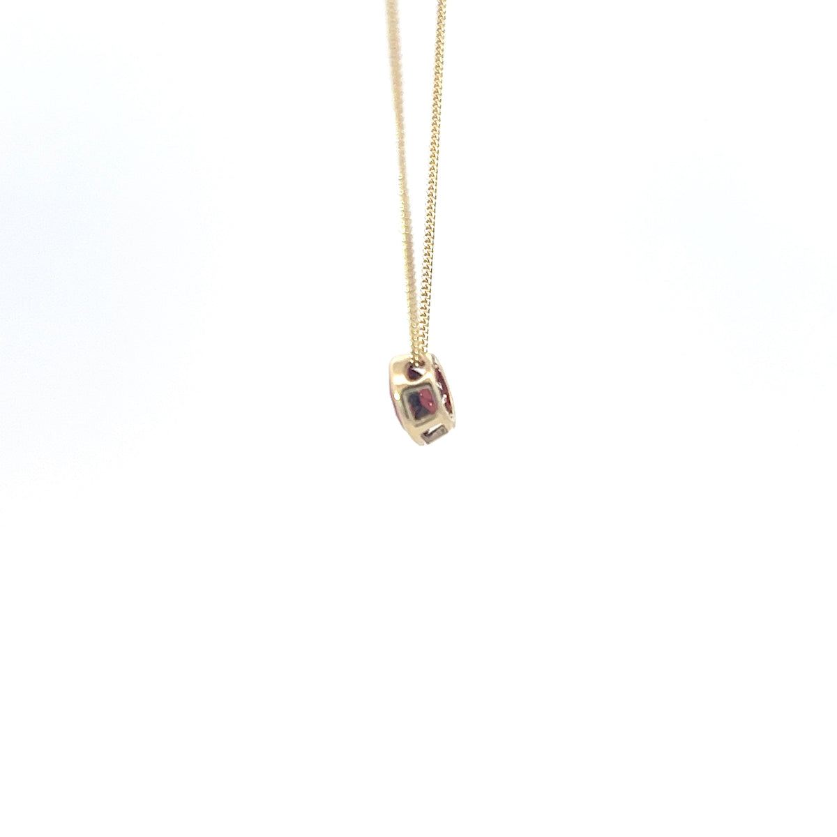 10K Yellow Gold 5mm Genuine Garnet Pendant, 18&quot;