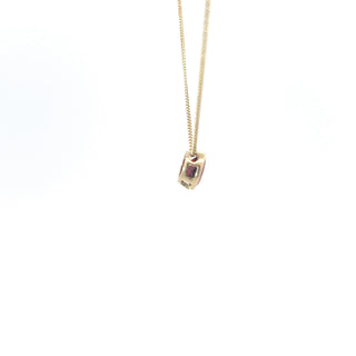 10K Yellow Gold 5mm Genuine Garnet Pendant, 18"