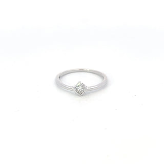 10K White Gold 0.16cttw Princess Cut Canadian Diamond Ring