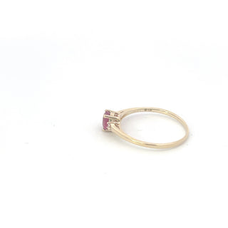 10K Yellow Gold Ruby and 0.60cttw Diamond Ring