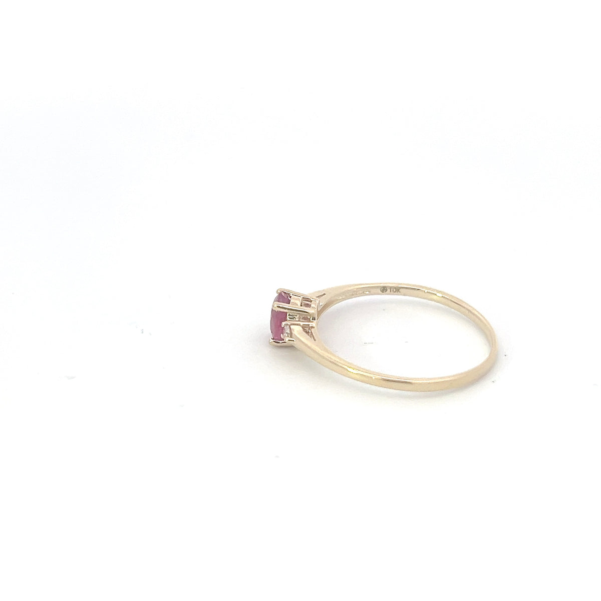 10K Yellow Gold Ruby and 0.60cttw Diamond Ring