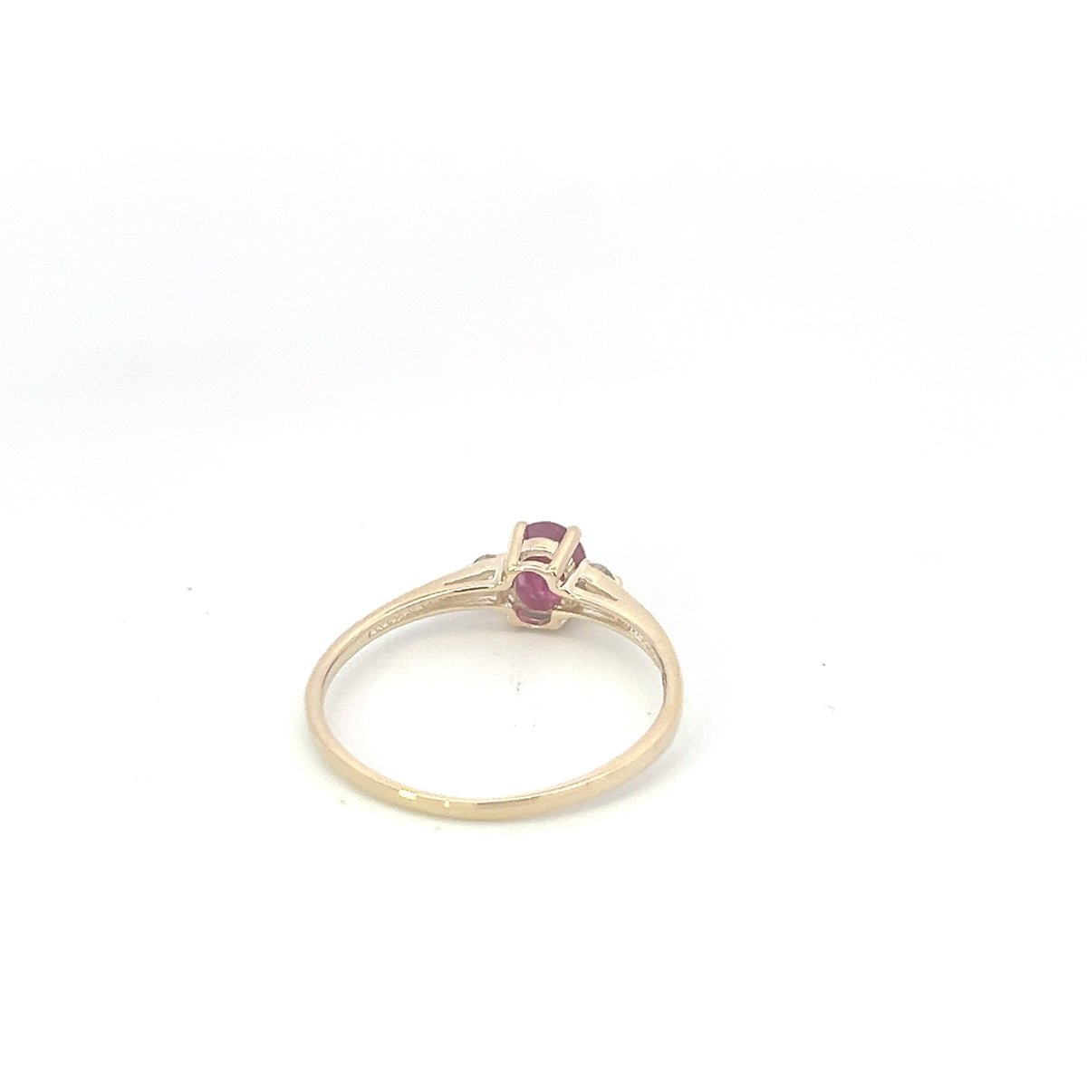 10K Yellow Gold Ruby and 0.60cttw Diamond Ring