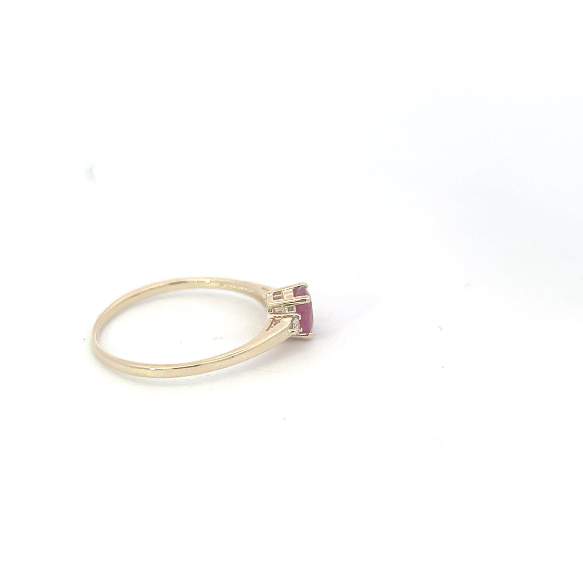 10K Yellow Gold Ruby and 0.60cttw Diamond Ring