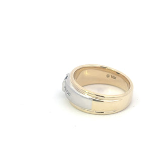 Anillo para hombre con diamantes y zafiros en oro amarillo de 10 quilates, talla 10